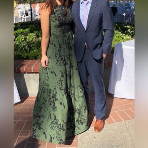 RANNA GIL - PRINTED MAXI WITH EMBROIDERY DETAIL